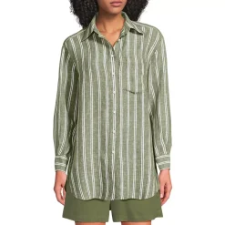 Women's Linen Oversized Button Front Shirt