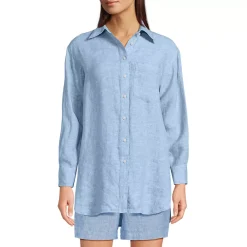 Women's Linen Oversized Button Front Shirt