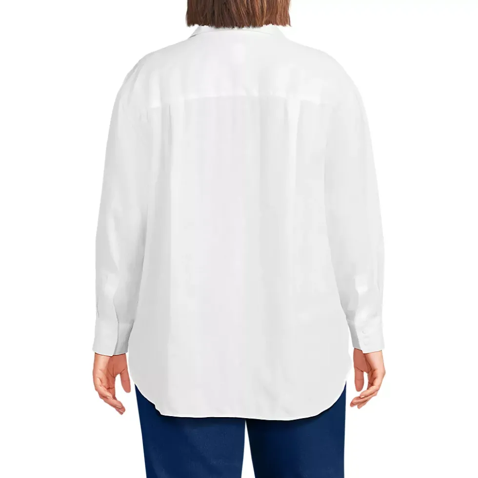 Women's Linen Oversized Button Front Shirt