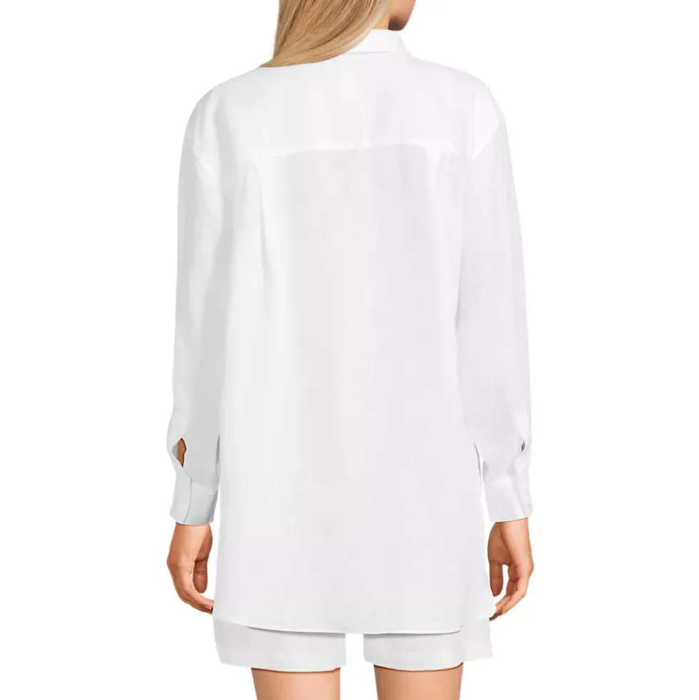 Women's Linen Oversized Button Front Shirt