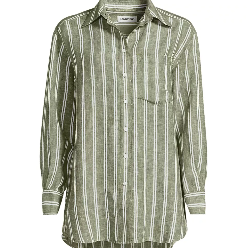 Women's Linen Oversized Button Front Shirt