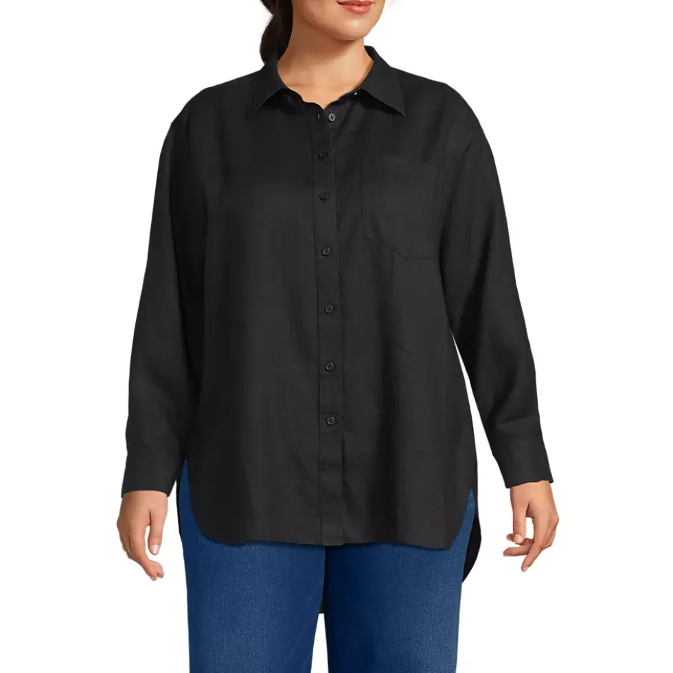 Women's Linen Oversized Button Front Shirt