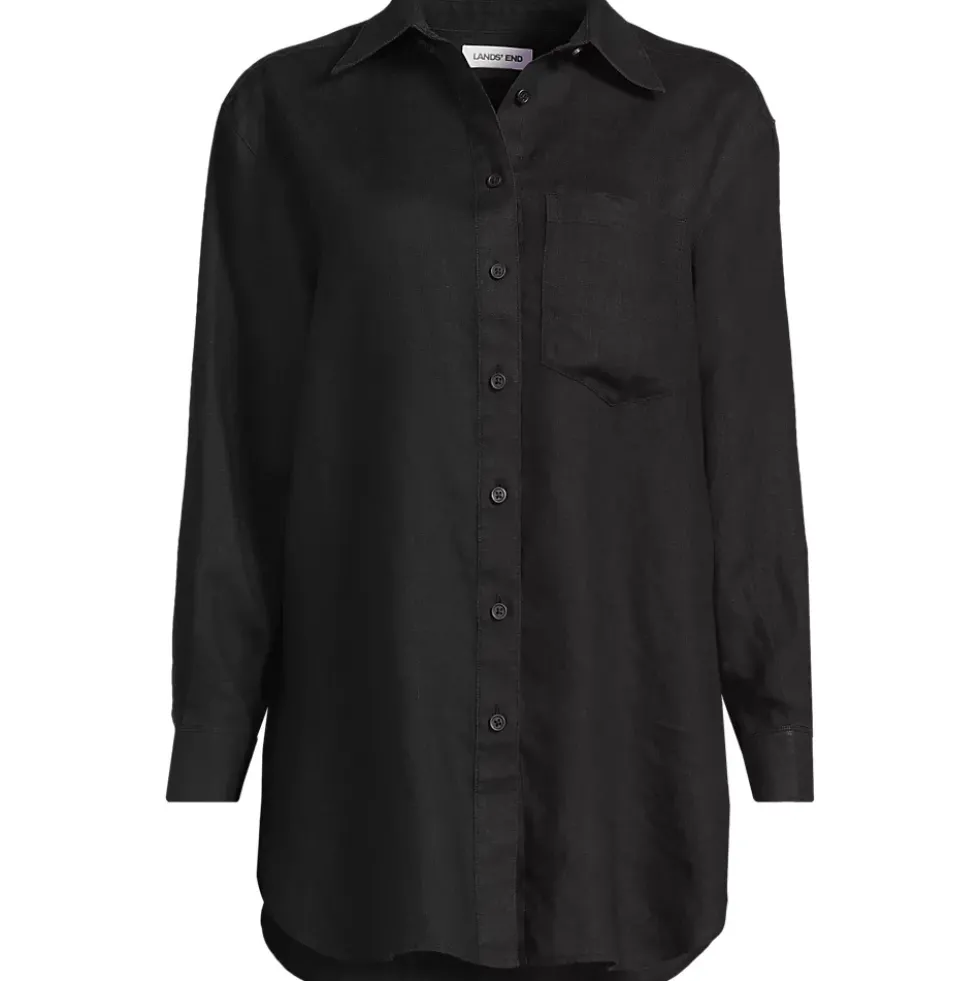 Women's Linen Oversized Button Front Shirt