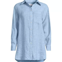 Women's Linen Oversized Button Front Shirt