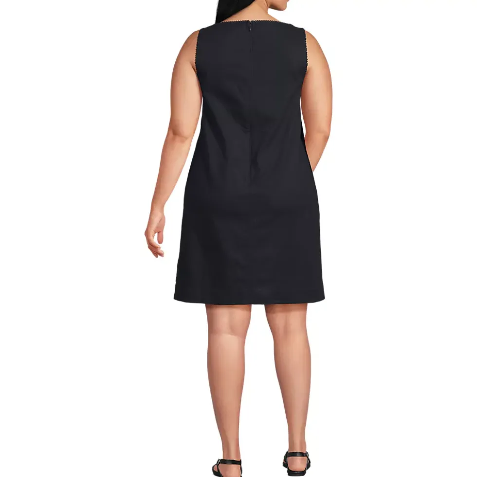 Women's Linen Shift Above the Knee Dress