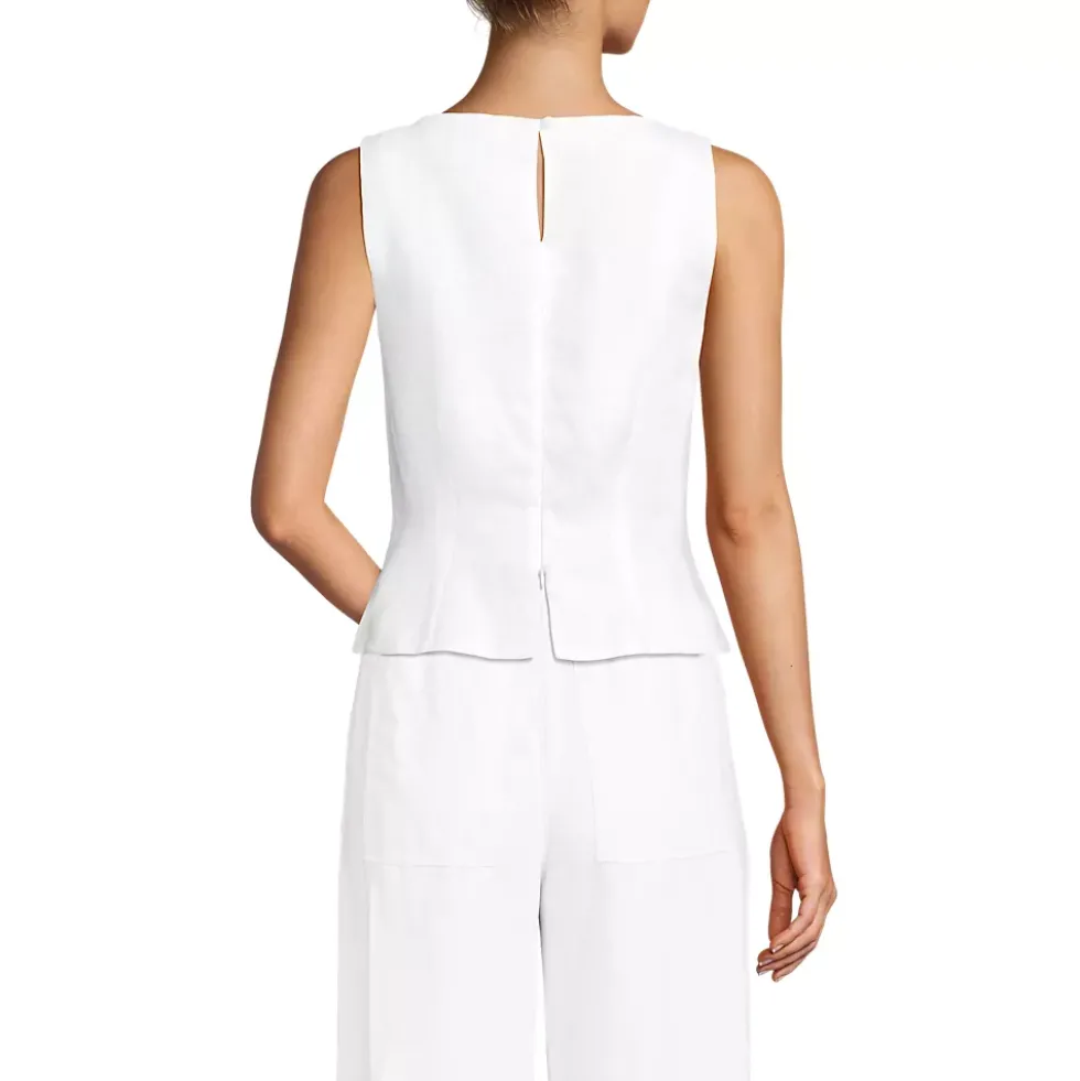 Women's Linen Sleeveless Peplum Top