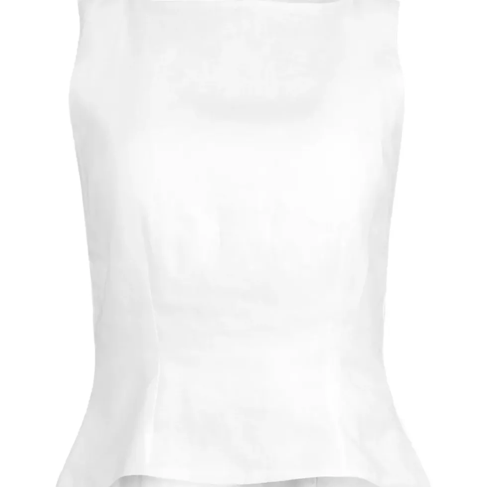 Women's Linen Sleeveless Peplum Top