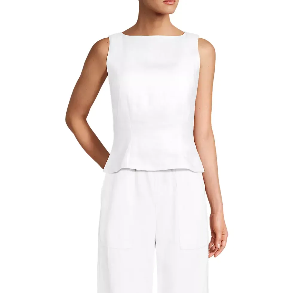 Women's Linen Sleeveless Peplum Top