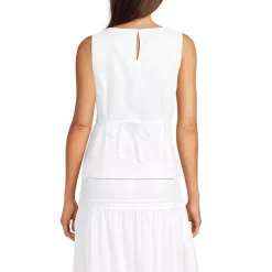 Women's Linen Sleeveless Peplum Top