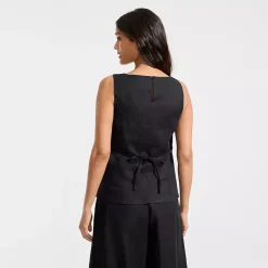 Women's Linen Sleeveless Peplum Top