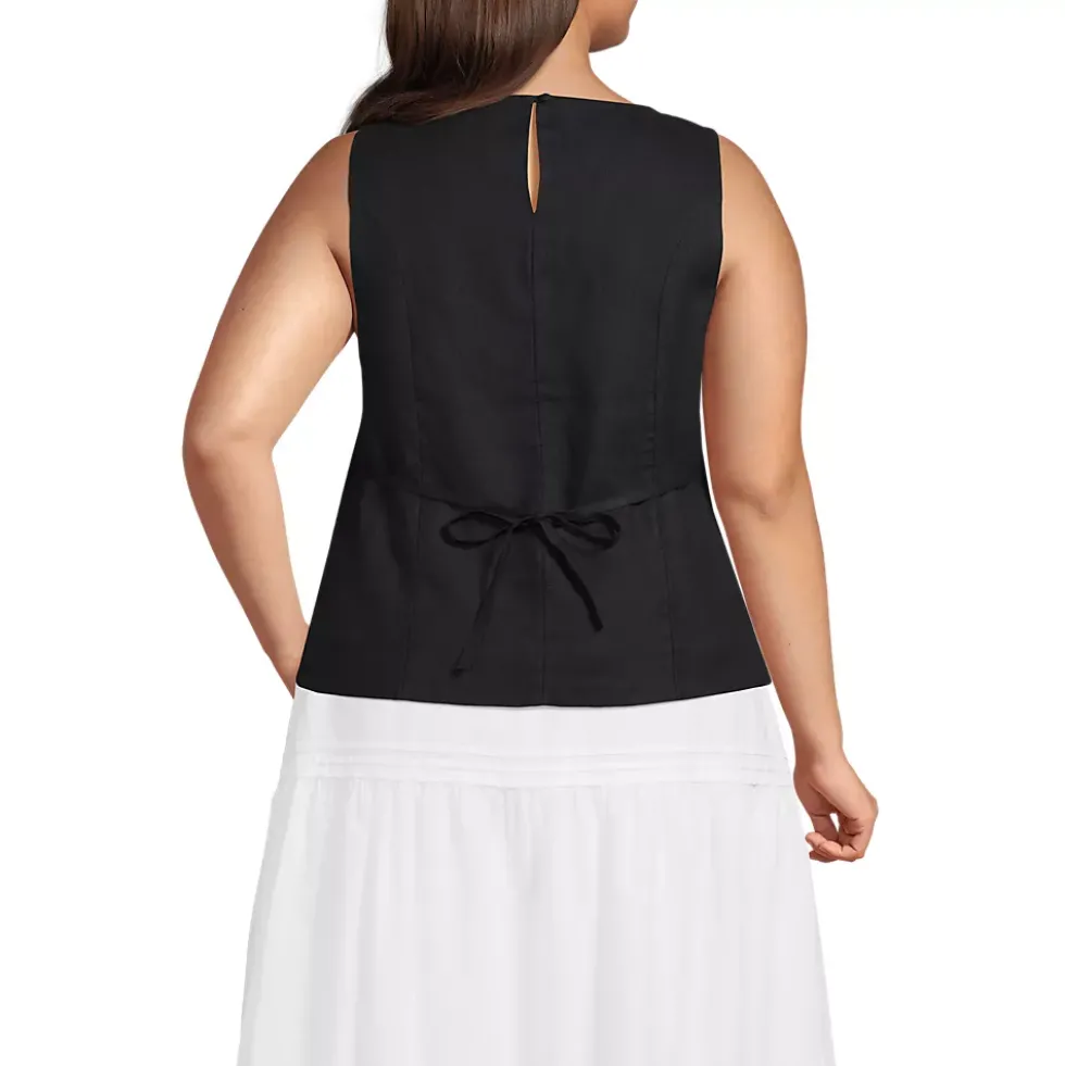 Women's Linen Sleeveless Peplum Top