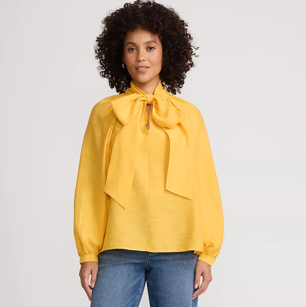 Women's Long Sleeve Bow Blouse