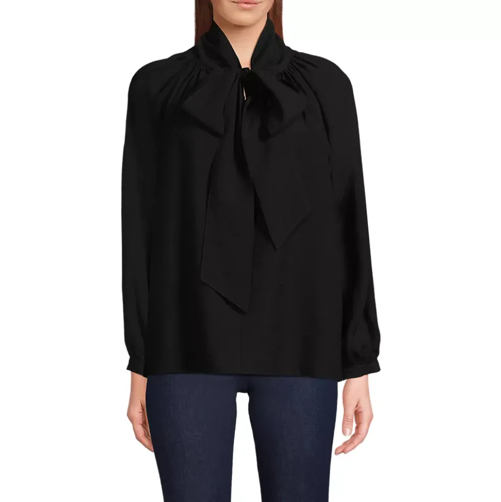 Women's Long Sleeve Bow Blouse