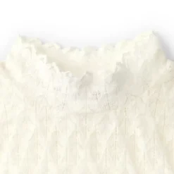 Women's Long Sleeve Brushed Lace Mock Neck Top