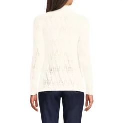 Women's Long Sleeve Brushed Lace Mock Neck Top