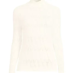 Women's Long Sleeve Brushed Lace Mock Neck Top