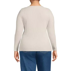 Women's Long Sleeve Coastal Rib Boatneck Top