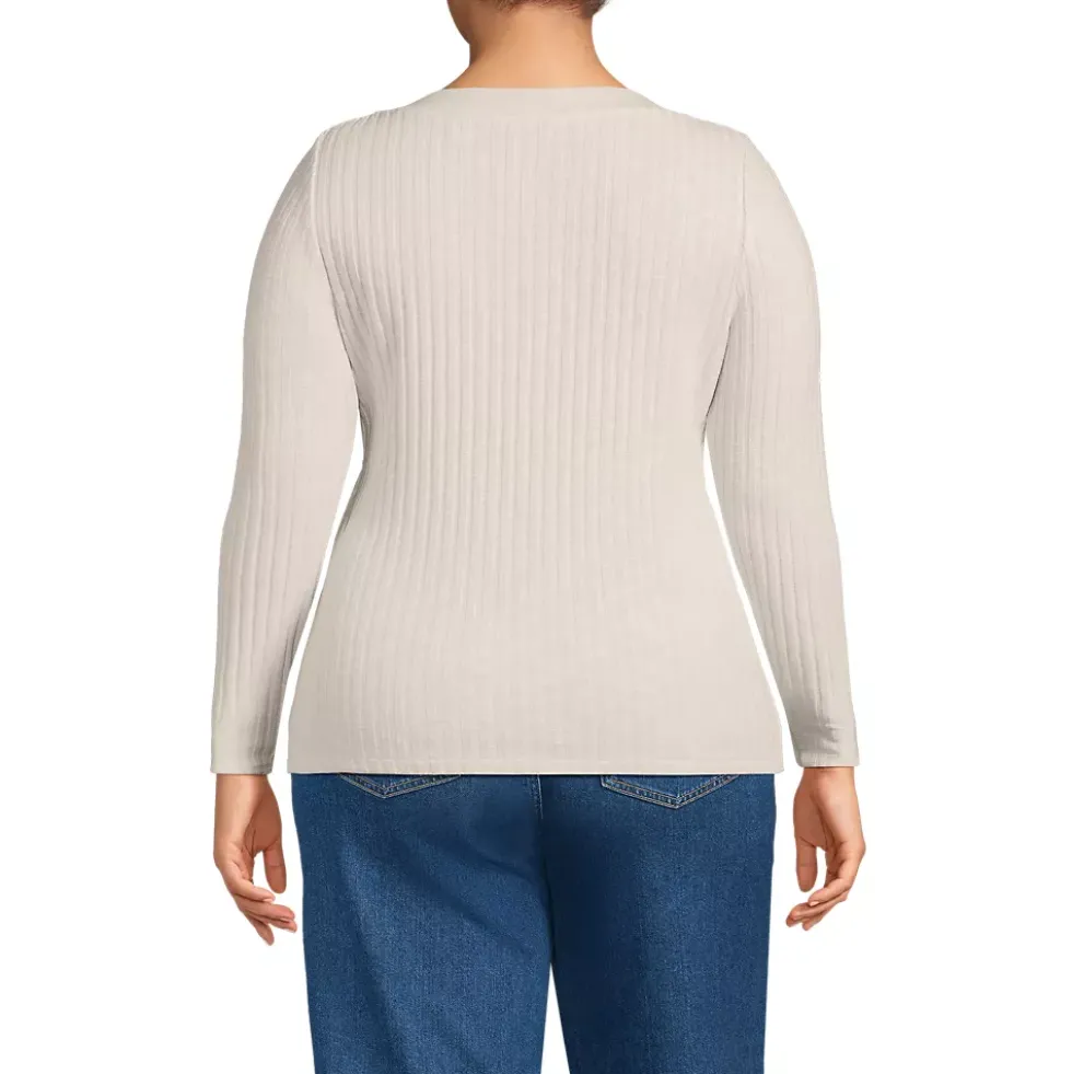 Women's Long Sleeve Coastal Rib Boatneck Top