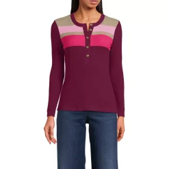 Women's Long Sleeve Cozy Rib Henley Top