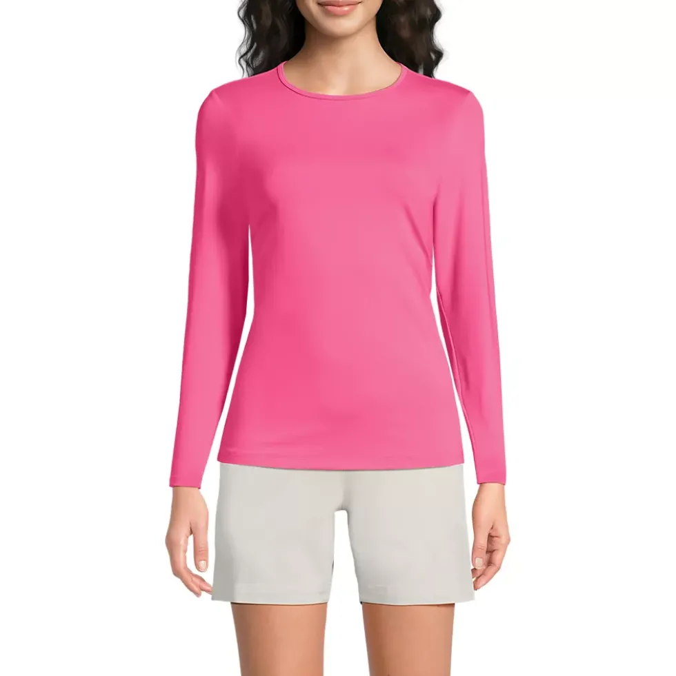 Women's Long Sleeve Crewneck Garden Tee - Sunshade UPF 50 Quick Dry