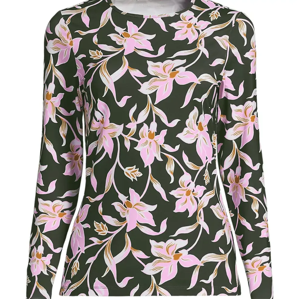 Women's Long Sleeve Crewneck Garden Tee - Sunshade UPF 50 Quick Dry