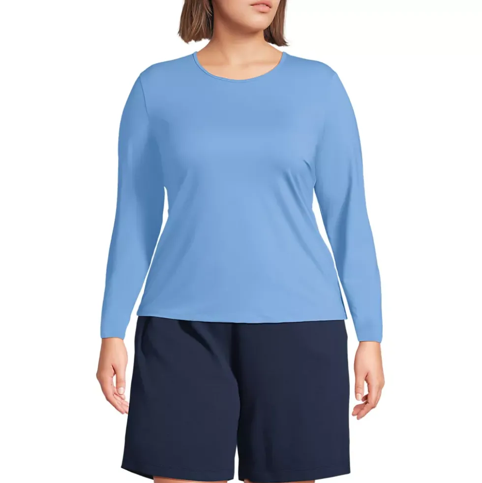 Women's Long Sleeve Crewneck Garden Tee - Sunshade UPF 50 Quick Dry