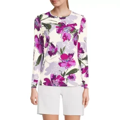 Women's Long Sleeve Crewneck Garden Tee - Sunshade UPF 50 Quick Dry