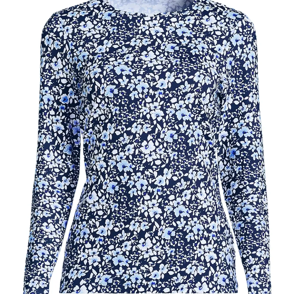Women's Long Sleeve Crewneck Garden Tee - Sunshade UPF 50 Quick Dry