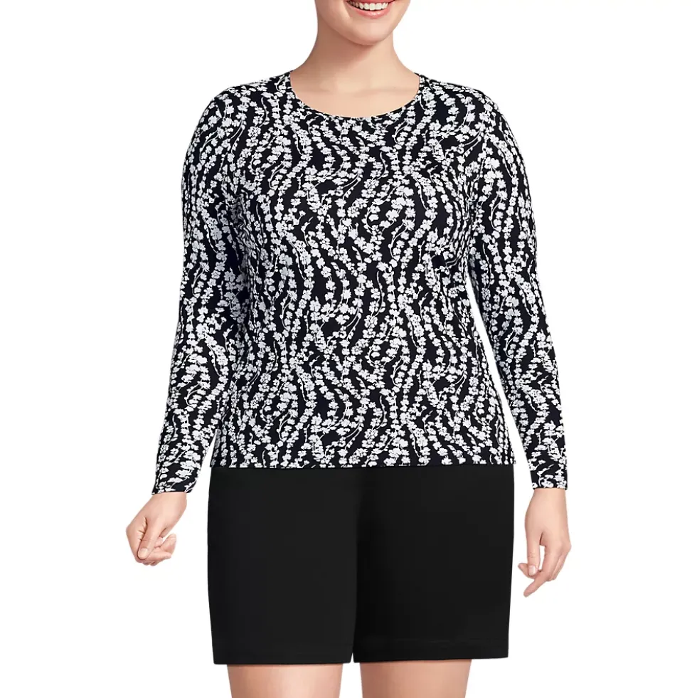 Women's Long Sleeve Crewneck Garden Tee - Sunshade UPF 50 Quick Dry