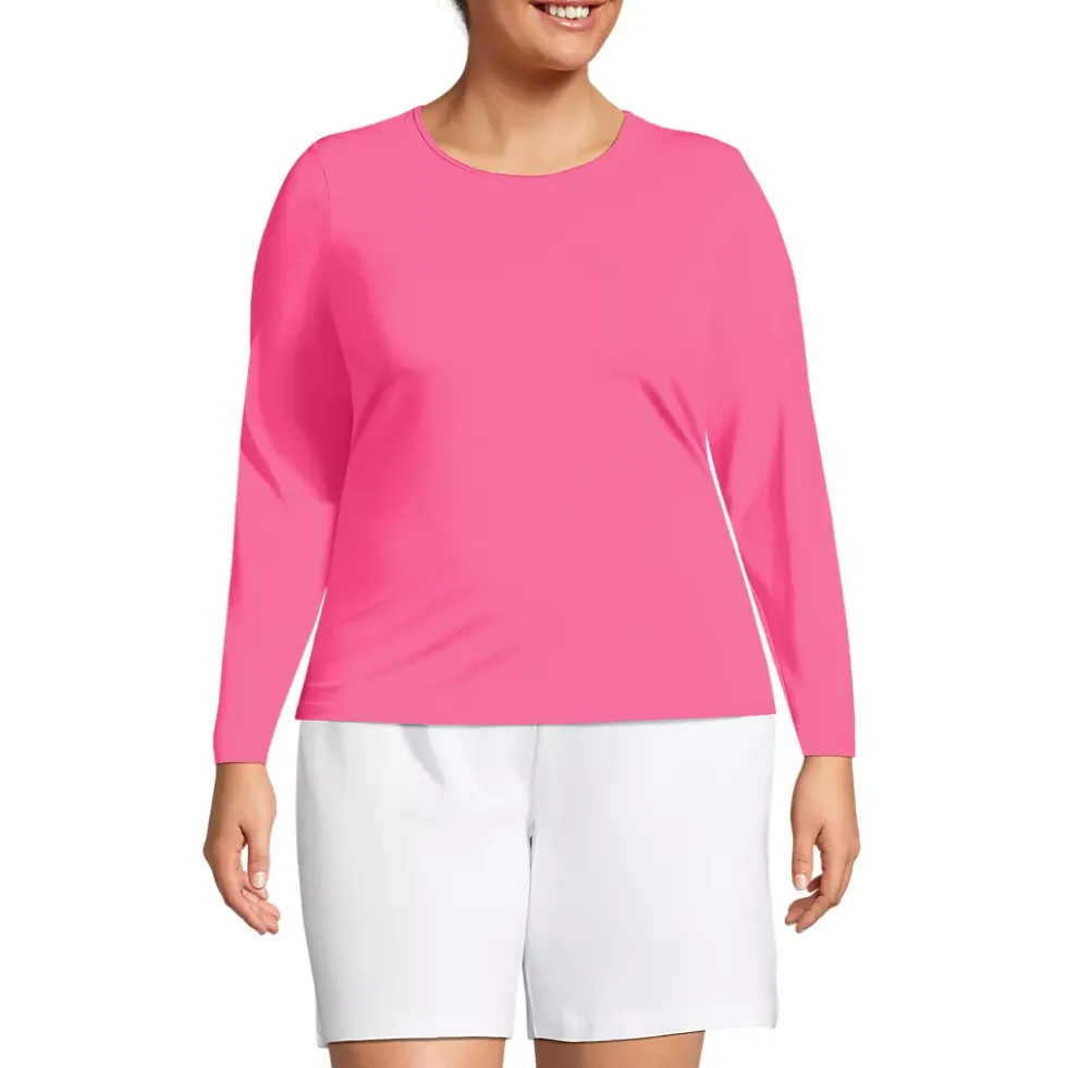 Women's Long Sleeve Crewneck Garden Tee - Sunshade UPF 50 Quick Dry