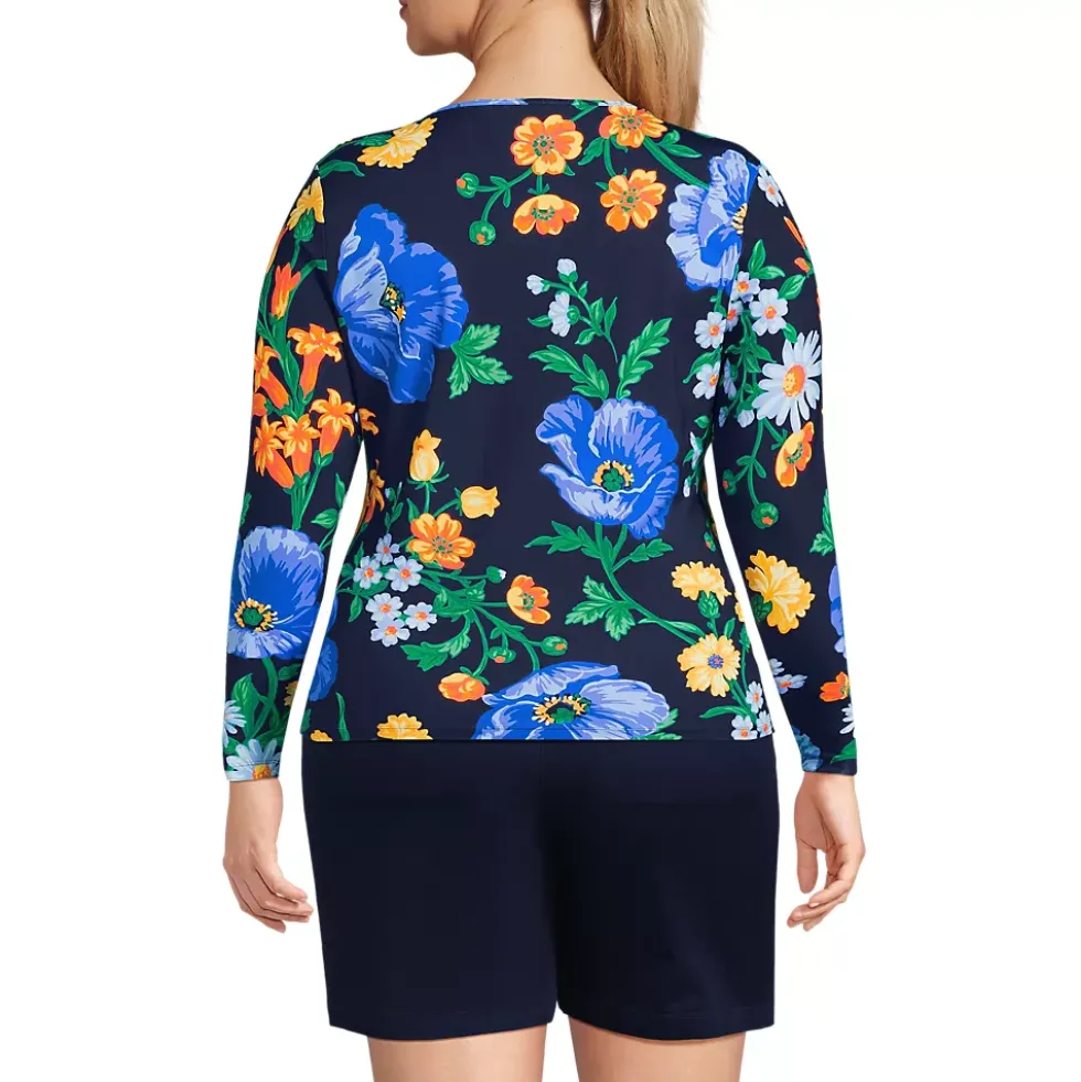 Women's Long Sleeve Crewneck Garden Tee - Sunshade UPF 50 Quick Dry