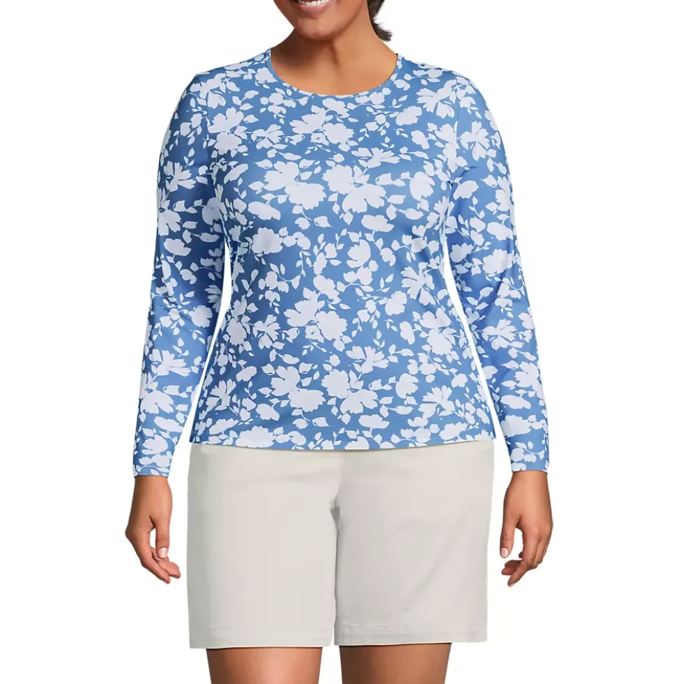 Women's Long Sleeve Crewneck Garden Tee - Sunshade UPF 50 Quick Dry