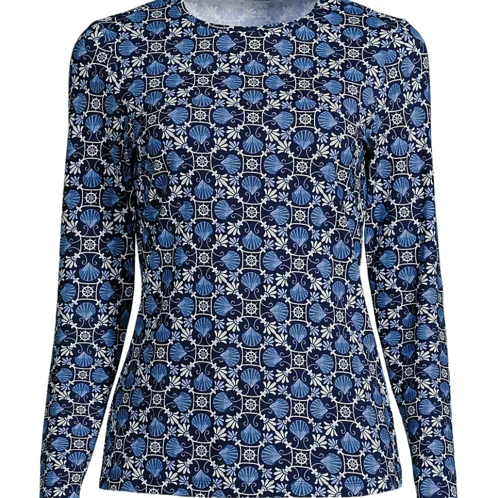 Women's Long Sleeve Crewneck Garden Tee - Sunshade UPF 50 Quick Dry