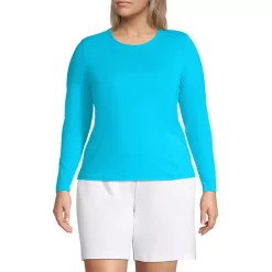 Women's Long Sleeve Crewneck Garden Tee - Sunshade UPF 50 Quick Dry