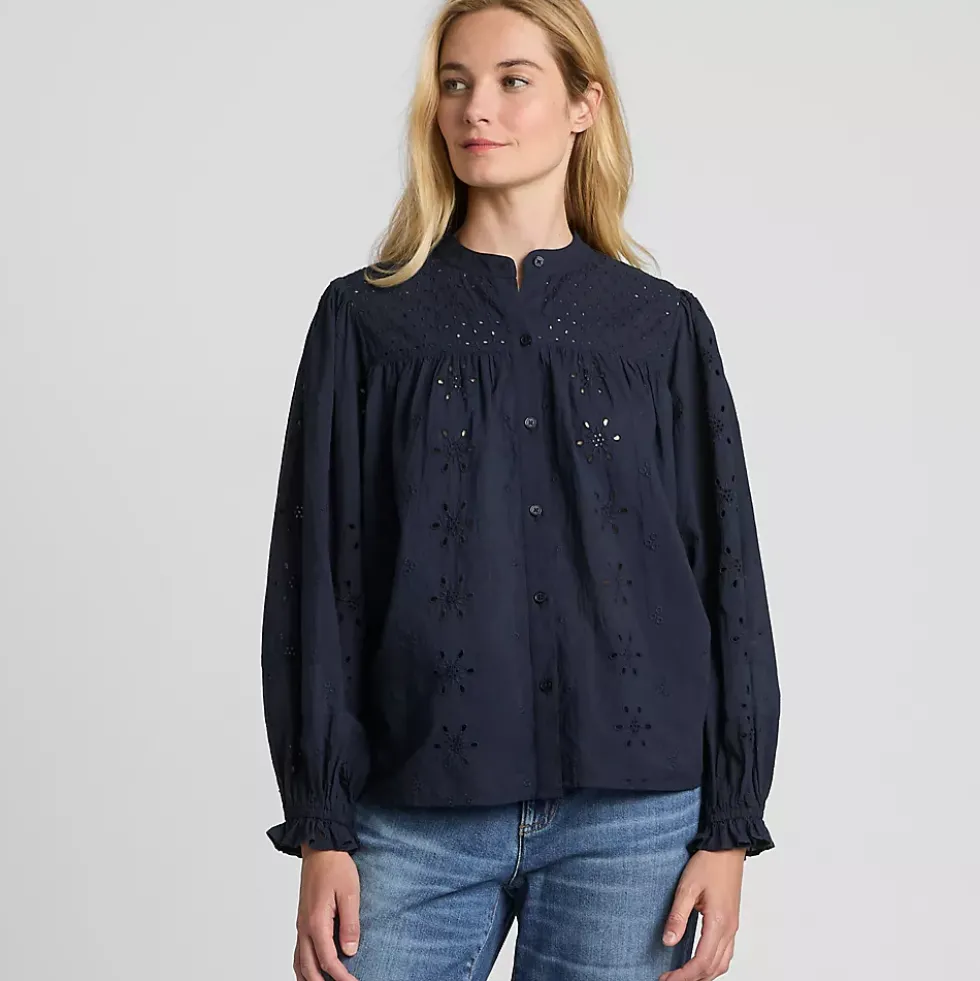 Women's Long Sleeve Cypress Eyelet Blouse