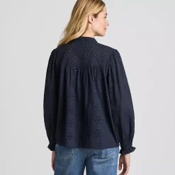 Women's Long Sleeve Cypress Eyelet Blouse