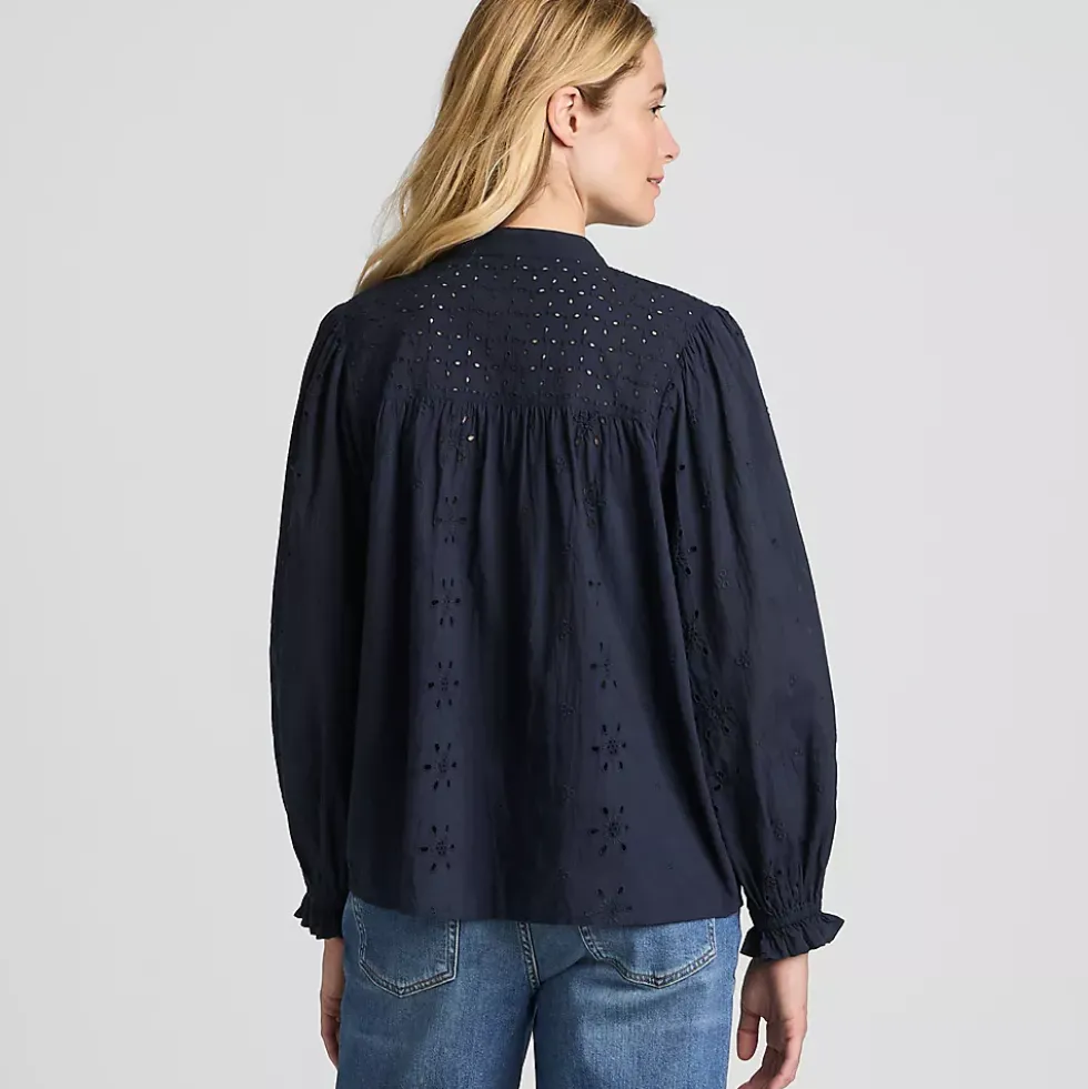 Women's Long Sleeve Cypress Eyelet Blouse