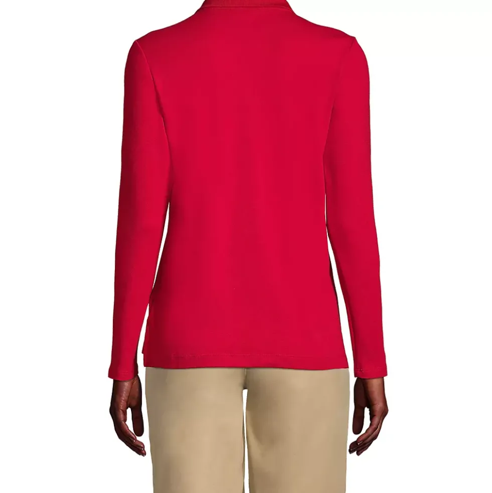 Women's Long Sleeve Feminine Fit Interlock Polo Shirt