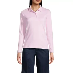 Women's Long Sleeve Feminine Fit Interlock Polo Shirt