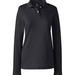 Women's Long Sleeve Feminine Fit Interlock Polo Shirt