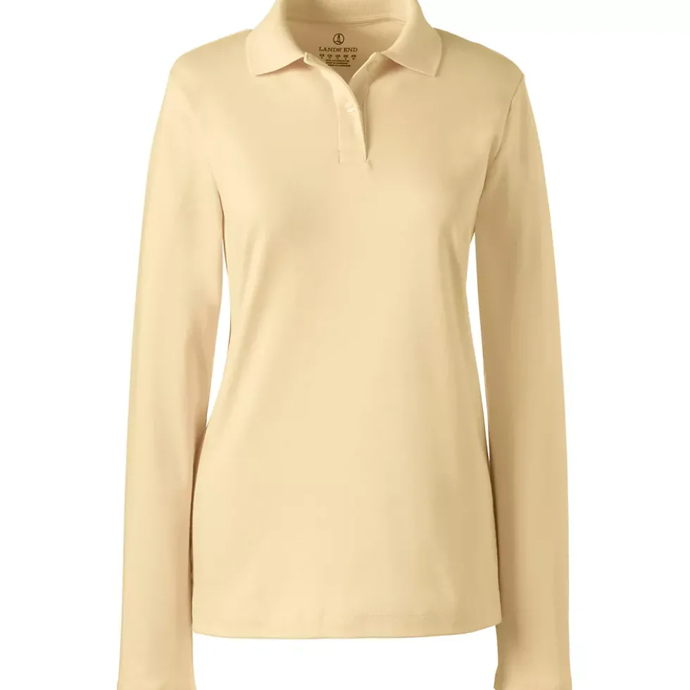 Women's Long Sleeve Feminine Fit Interlock Polo Shirt