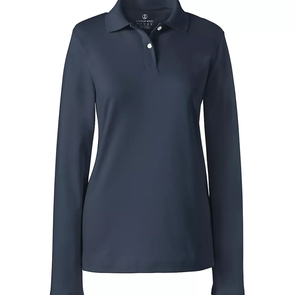 Women's Long Sleeve Feminine Fit Interlock Polo Shirt