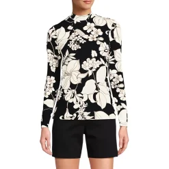 Women's Long Sleeve Garden Tee Mock Neck- Sunshade UPF 50 Quick Dry