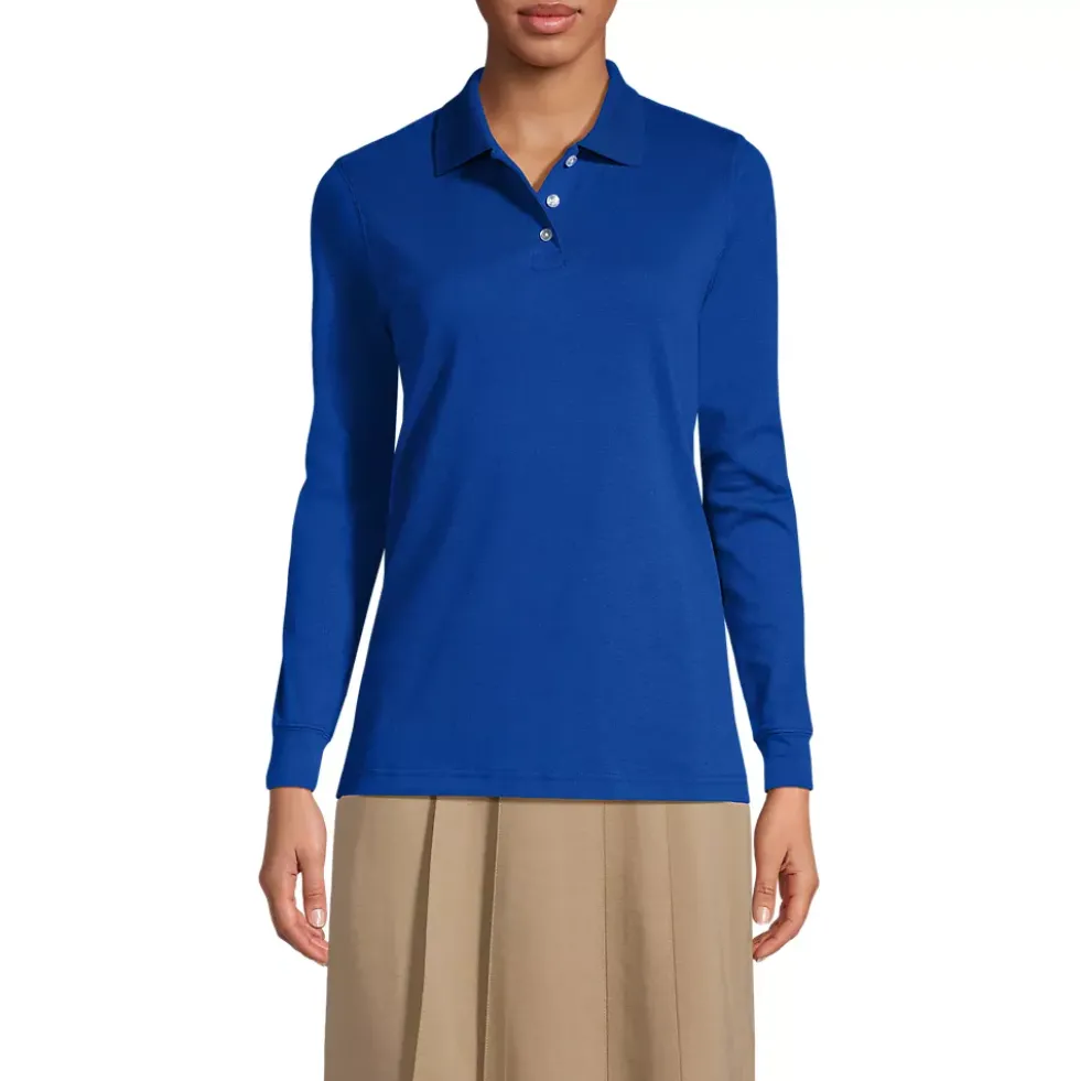 Women's Long Sleeve Interlock Polo Shirt