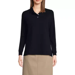 Women's Long Sleeve Interlock Polo Shirt