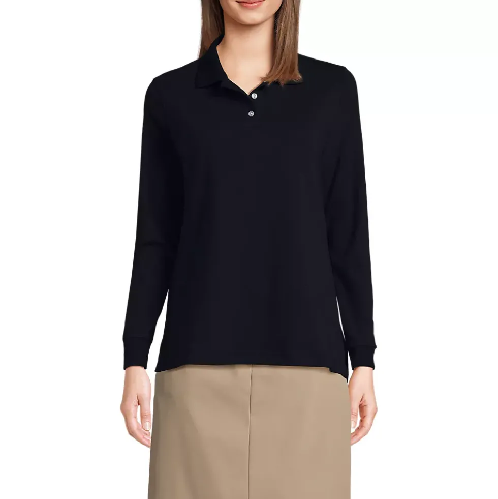 Women's Long Sleeve Interlock Polo Shirt