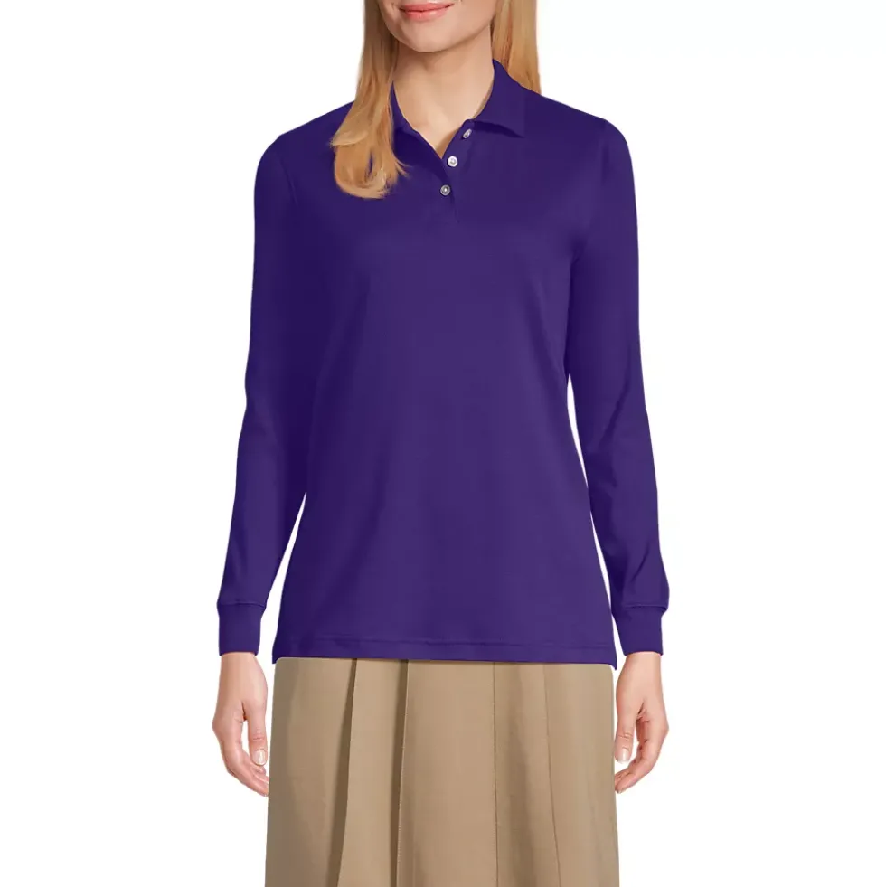 Women's Long Sleeve Interlock Polo Shirt