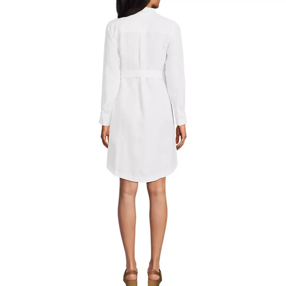Women's Long Sleeve Linen Shirt Dress