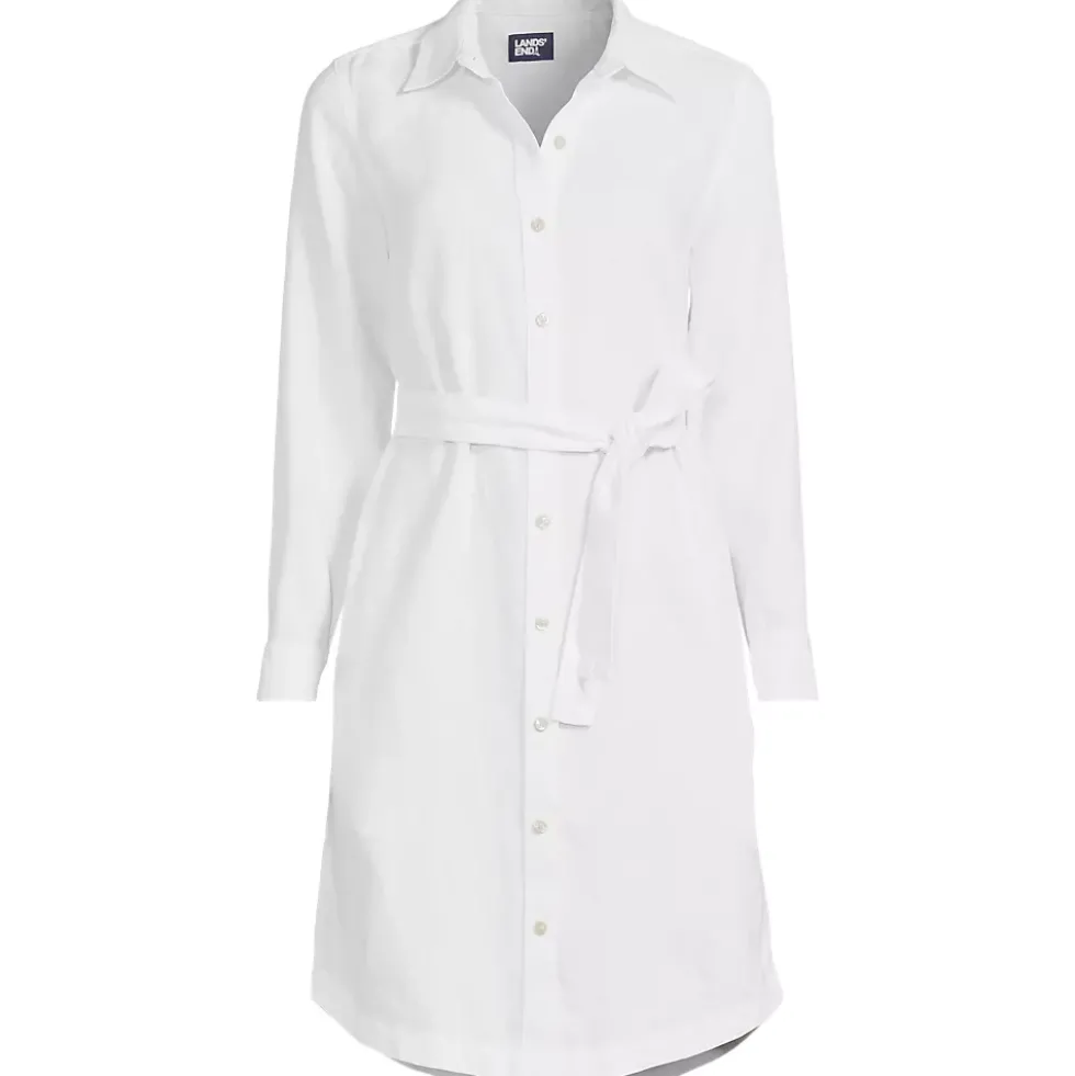 Women's Long Sleeve Linen Shirt Dress