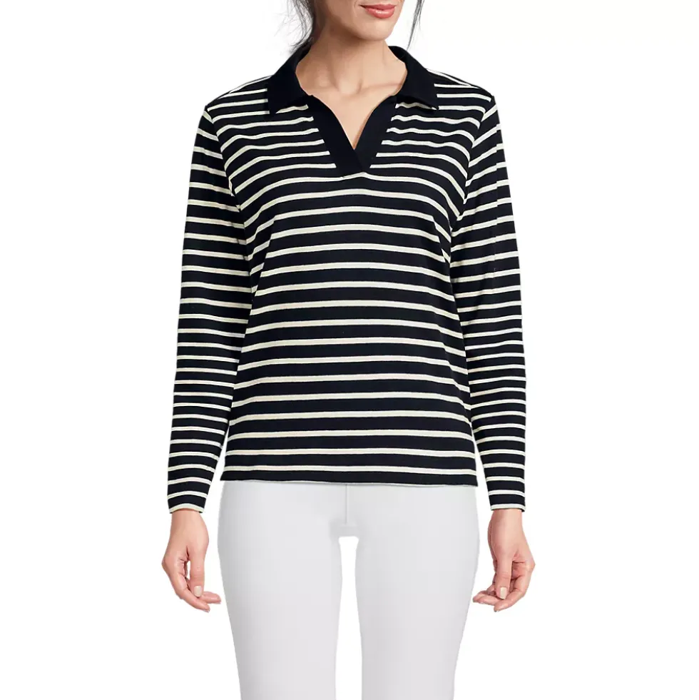 Women's Long Sleeve Mariner Johnny Collar Polo